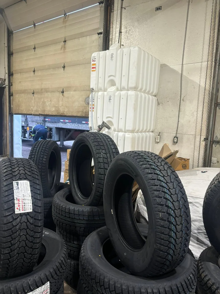 Winter tires at AutoNorth in North Bay with the dense siping across the tread clearly visible